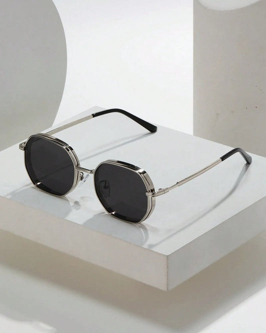 Marzio Geometric Metal Frame Sunglasses