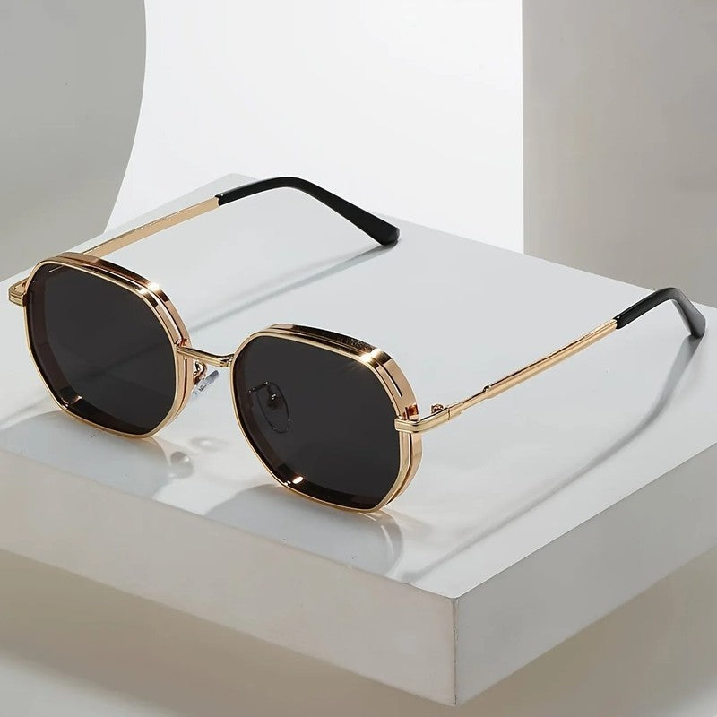 Marzio Geometric Metal Frame Sunglasses