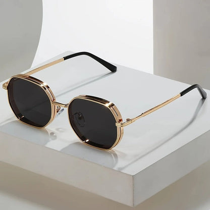Marzio Geometric Metal Frame Sunglasses