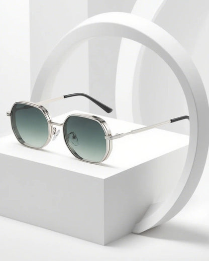 Marzio Geometric Metal Frame Sunglasses