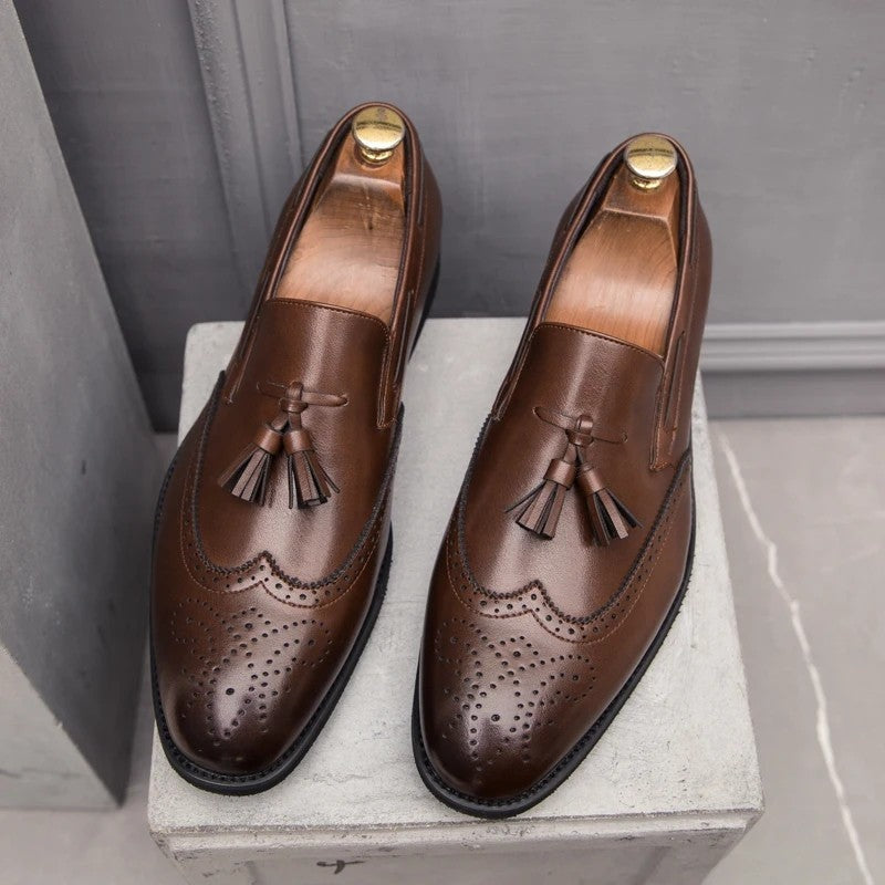 Mavrin Brogue Tassel Leather Loafers
