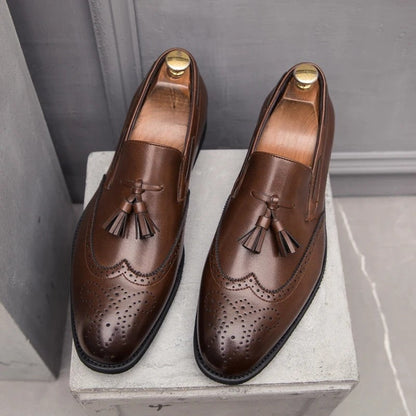 Mavrin Brogue Tassel Leather Loafers