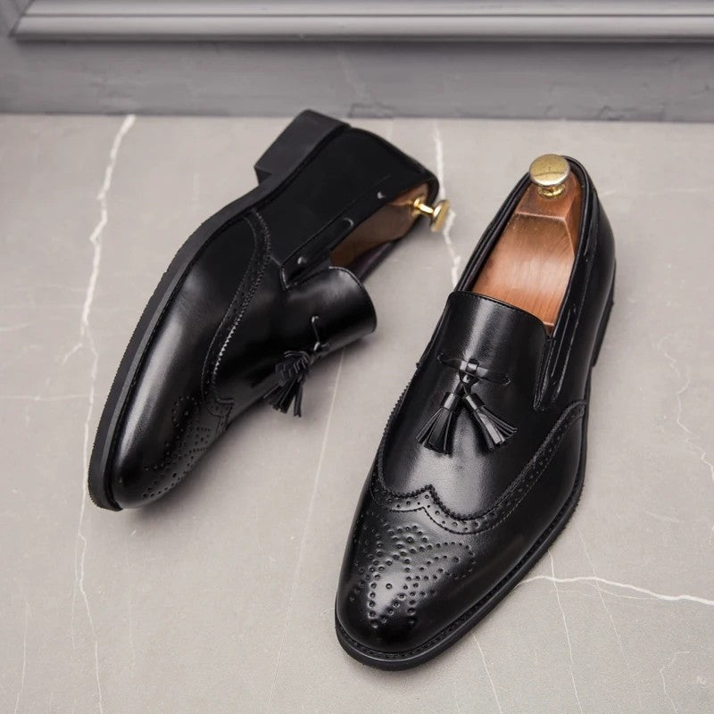 Mavrin Brogue Tassel Leather Loafers