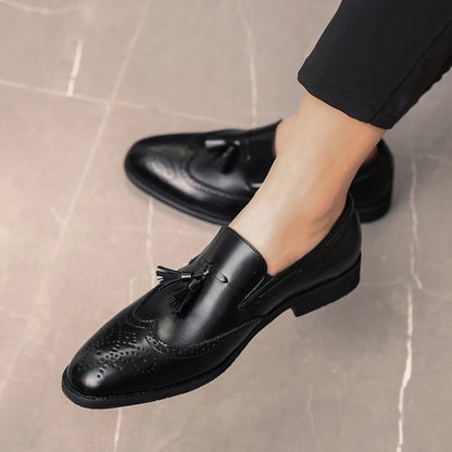 Mavrin Brogue Tassel Leather Loafers