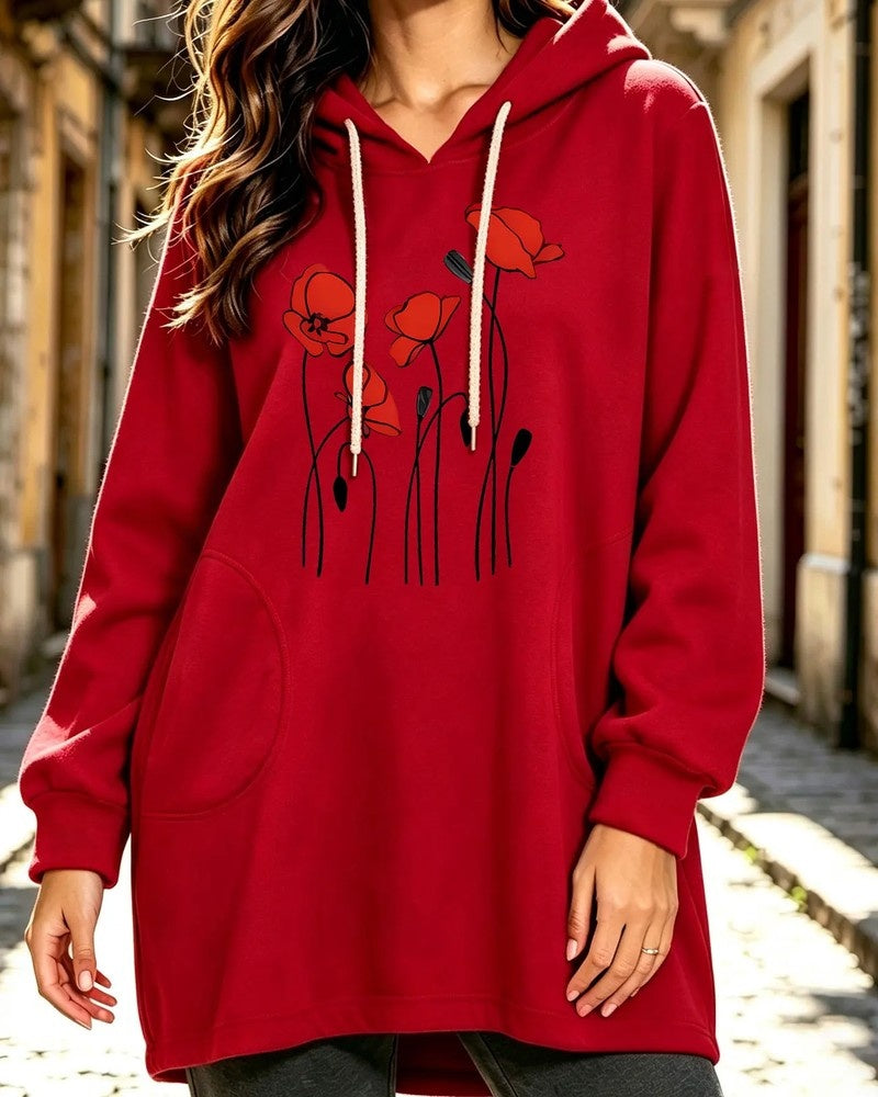 Maya Women's Floral Graphic Hooded Sweatshirt
