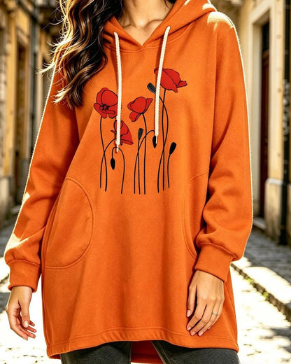 Maya Women's Floral Graphic Hooded Sweatshirt