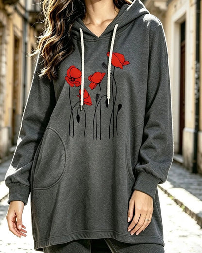 Maya Women's Floral Graphic Hooded Sweatshirt