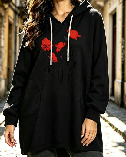 Maya Women's Floral Graphic Hooded Sweatshirt