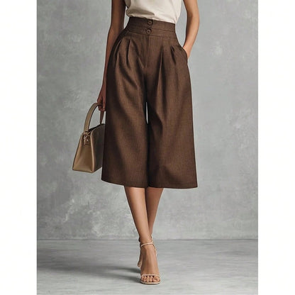 Merano Pleated High-Waist Culotte Pants