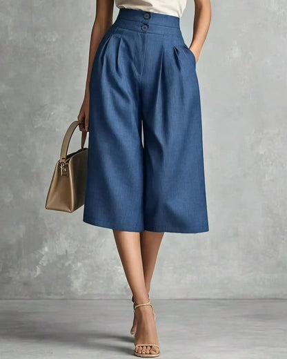 Merano Pleated High-Waist Culotte Pants