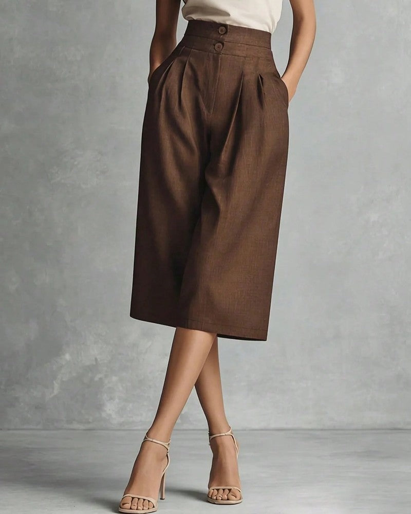 Merano Pleated High-Waist Culotte Pants