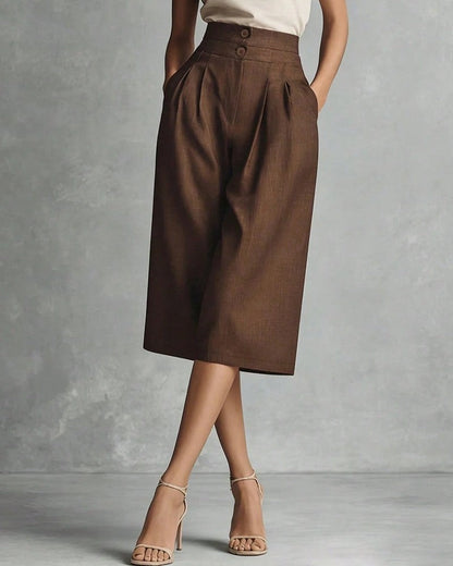 Merano Pleated High-Waist Culotte Pants