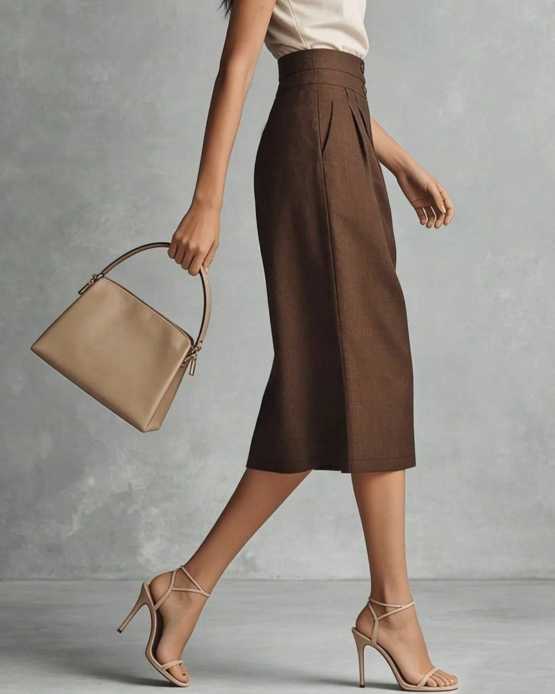 Merano Pleated High-Waist Culotte Pants