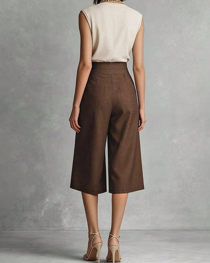 Merano Pleated High-Waist Culotte Pants