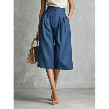 Merano Pleated High-Waist Culotte Pants