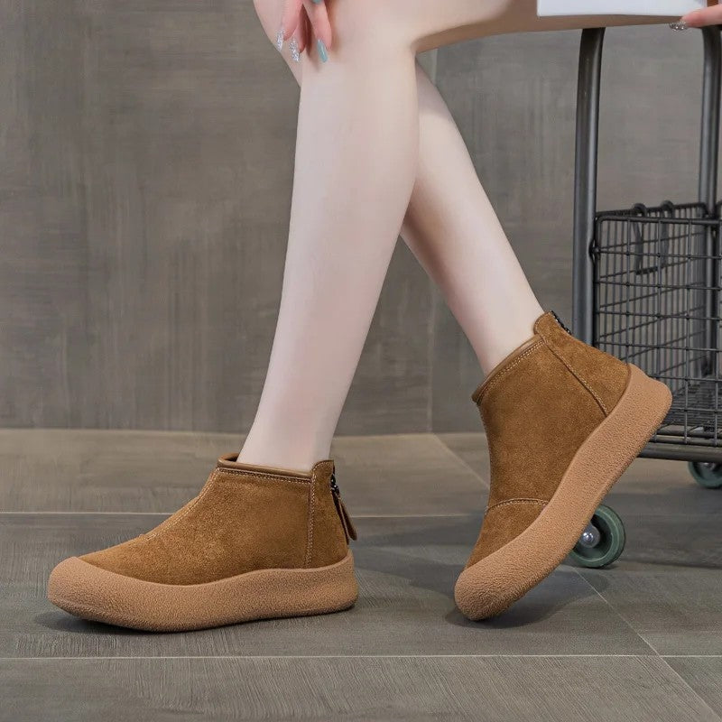Mia Suede Fleece Lined Ankle Boots