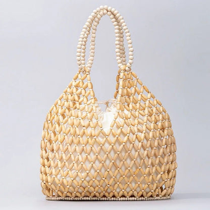 Mirella Beaded Woven Tote Bag