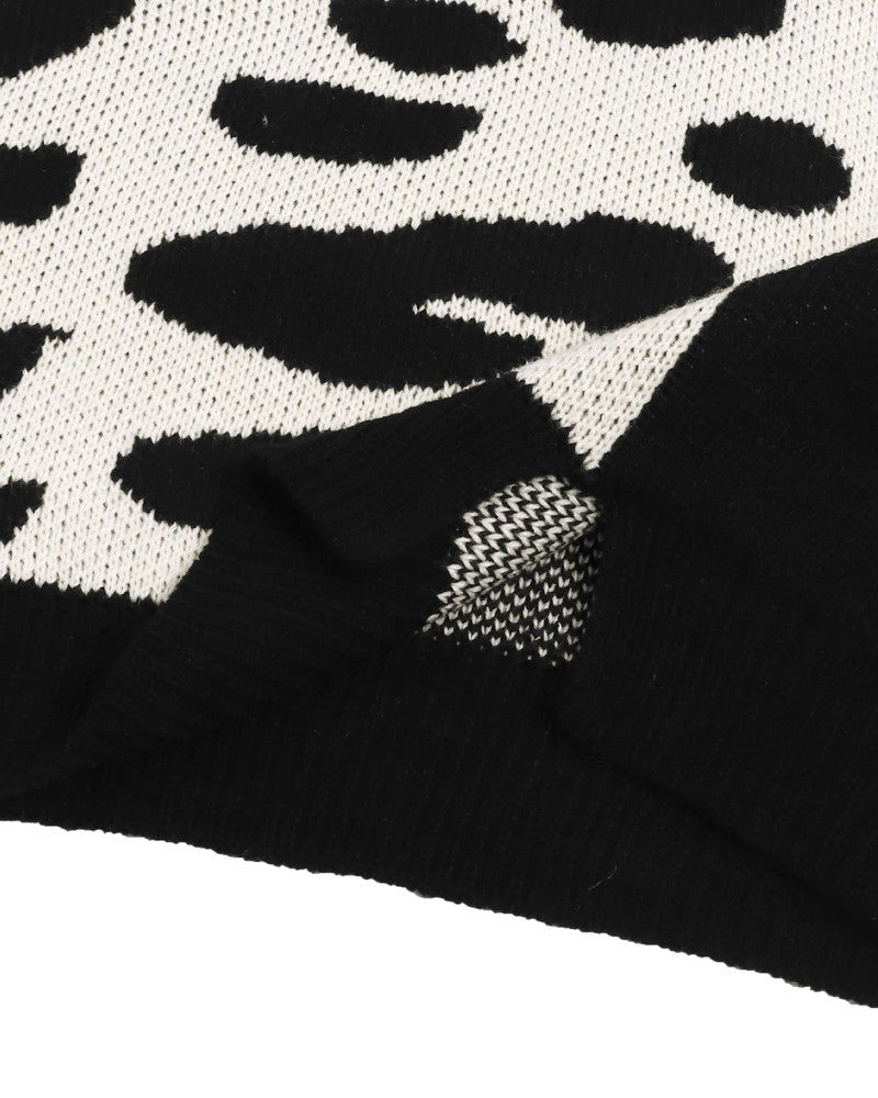 Mirelle Abstract Animal Print Knit Sweater