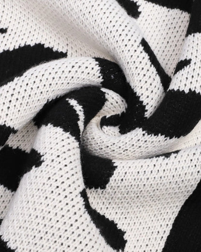 Mirelle Abstract Animal Print Knit Sweater