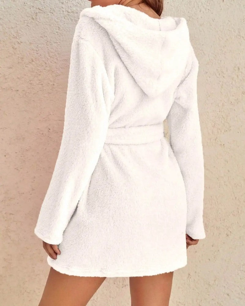 Mirelle Plush Hooded Short Robe