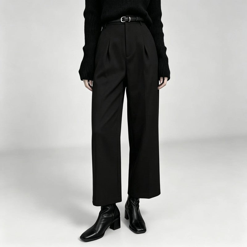 Mirevra Pleated Tailored Wide-Leg Trousers
