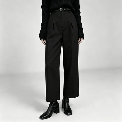 Mirevra Pleated Tailored Wide-Leg Trousers