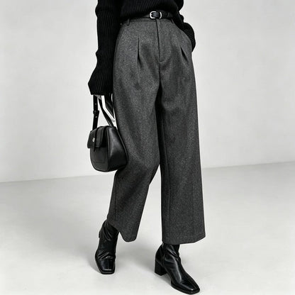 Mirevra Pleated Tailored Wide-Leg Trousers