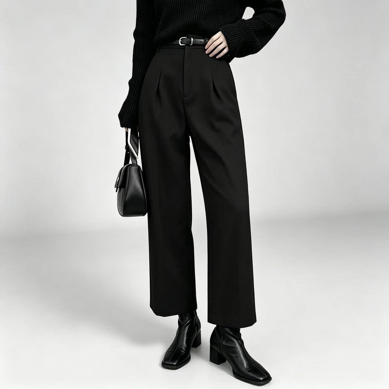 Mirevra Pleated Tailored Wide-Leg Trousers