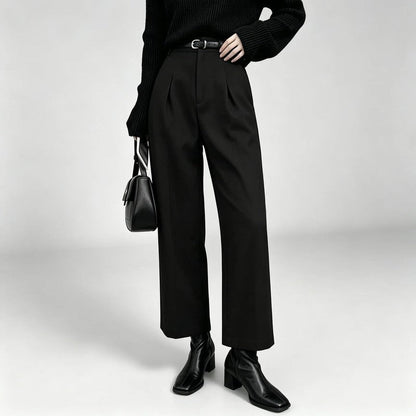 Mirevra Pleated Tailored Wide-Leg Trousers