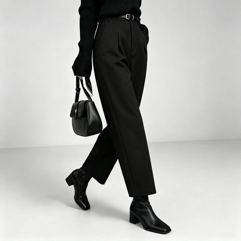 Mirevra Pleated Tailored Wide-Leg Trousers