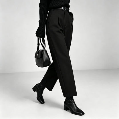 Mirevra Pleated Tailored Wide-Leg Trousers