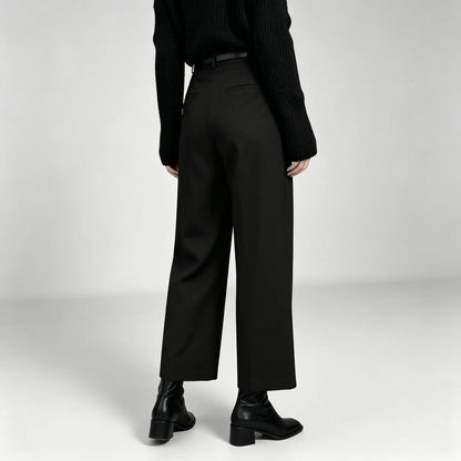 Mirevra Pleated Tailored Wide-Leg Trousers