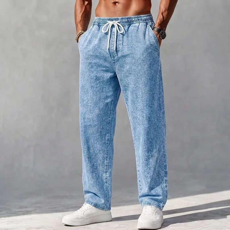 Mirox Relaxed Drawstring Denim Pants
