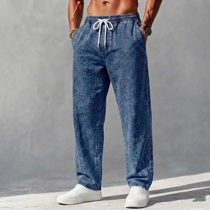 Mirox Relaxed Drawstring Denim Pants