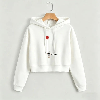 Natalie Women's Cropped Graphic Hoodie