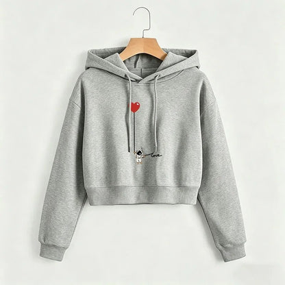 Natalie Women's Cropped Graphic Hoodie