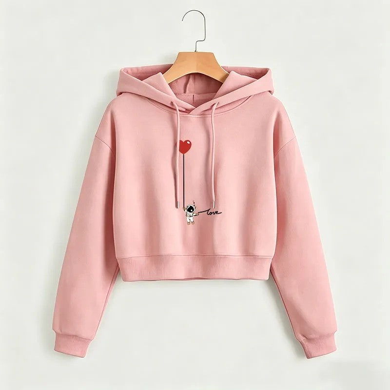 Natalie Women's Cropped Graphic Hoodie