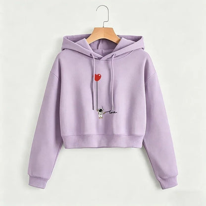 Natalie Women's Cropped Graphic Hoodie