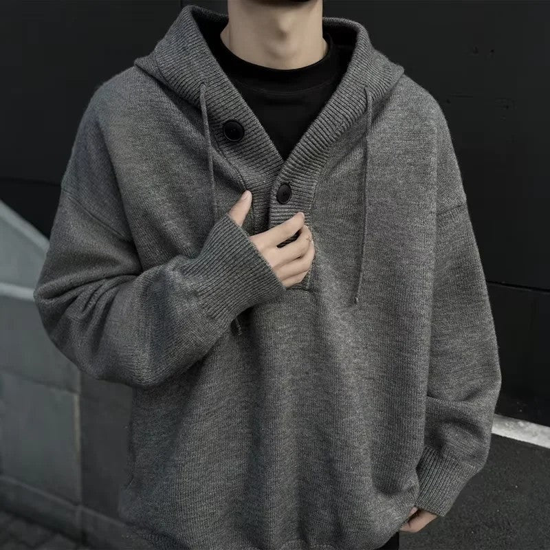 Navaro Relaxed Knit Hooded Pullover