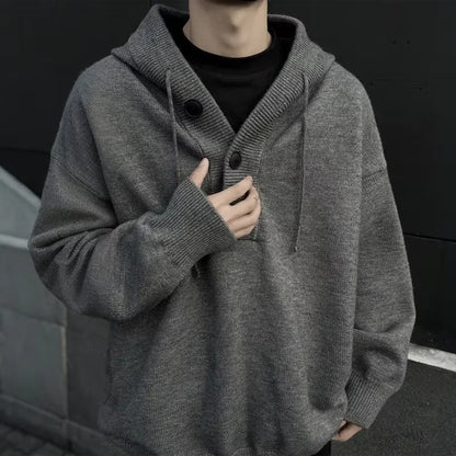 Navaro Relaxed Knit Hooded Pullover