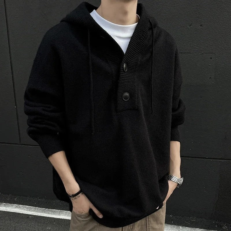 Navaro Relaxed Knit Hooded Pullover