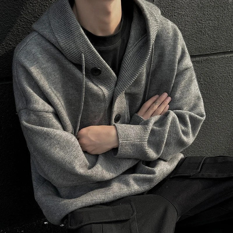 Navaro Relaxed Knit Hooded Pullover