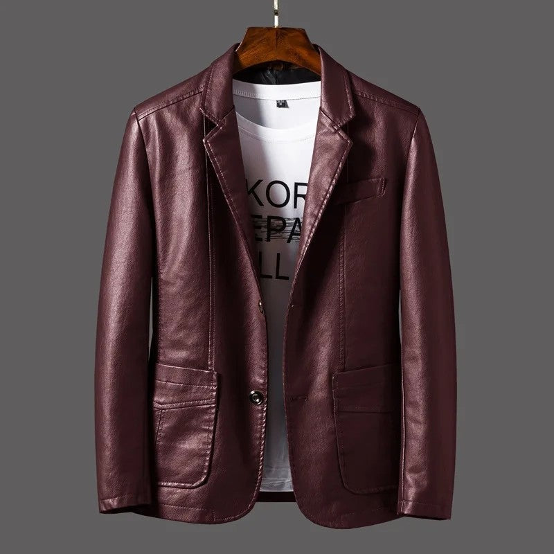 Navion Relaxed Faux Leather Blazer