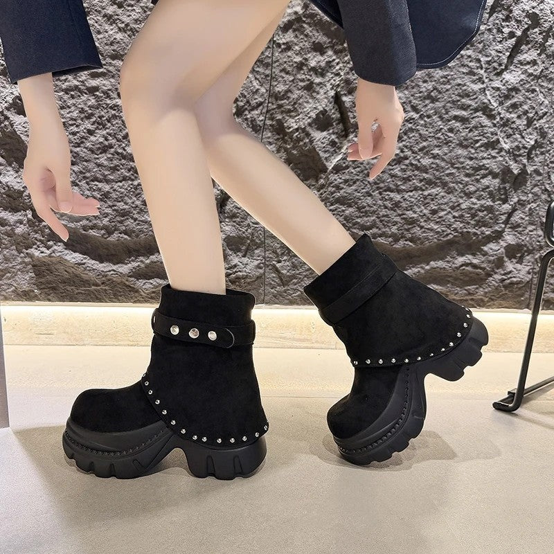 Nicole Platform Studded Ankle Boots
