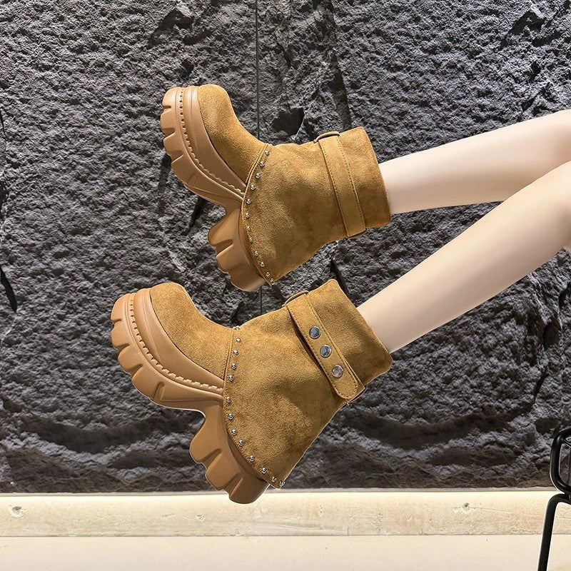 Nicole Platform Studded Ankle Boots