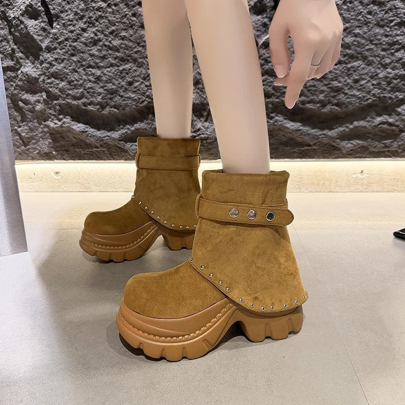 Nicole Platform Studded Ankle Boots