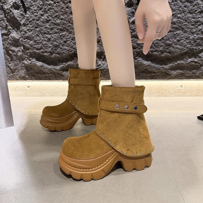 Nicole Platform Studded Ankle Boots