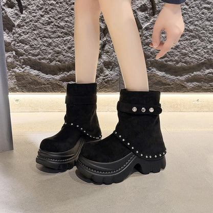 Nicole Platform Studded Ankle Boots