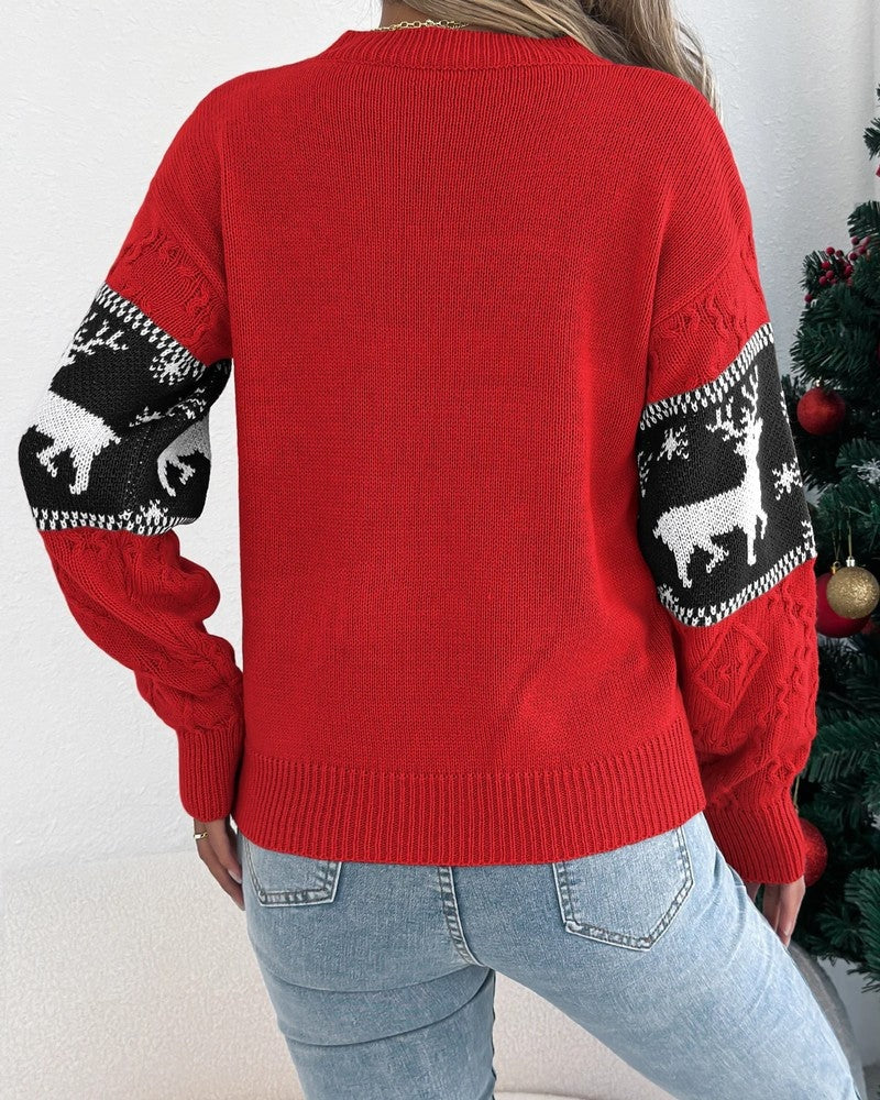 Norah Festive Knit Reindeer Sweater