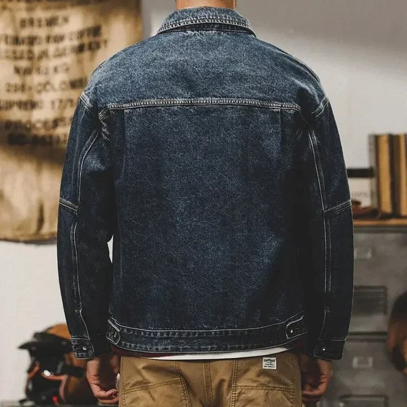 Orvane Relaxed Contrast Collar Denim Jacket